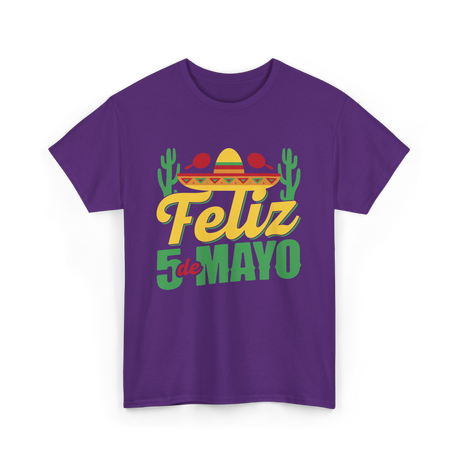 Feliz 5 de Mayo Mexico Celebration T-Shirt - Purple