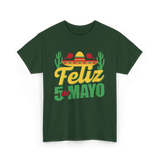 Feliz 5 de Mayo Mexico Celebration T-Shirt - Forest Green