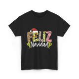 Feliz Navidad Cactus Christmas T-Shirt - Black