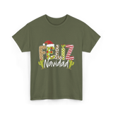 Feliz Navidad Cactus Christmas T-Shirt - Military Green