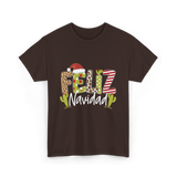 Feliz Navidad Cactus Christmas T-Shirt - Dark Chocolate