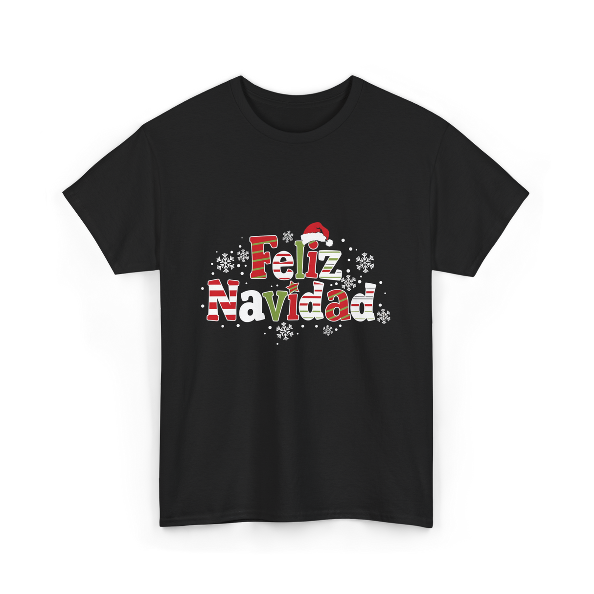 Feliz Navidad Christmas Celebration T-Shirt - Black