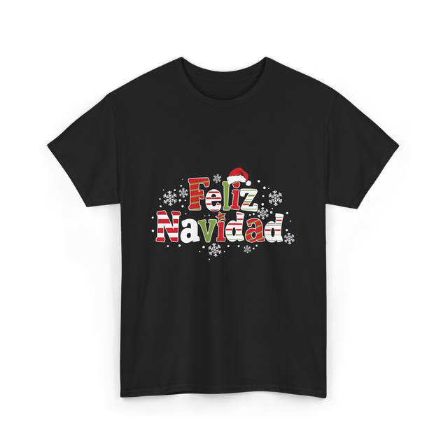 Feliz Navidad Christmas Celebration T-Shirt - Black