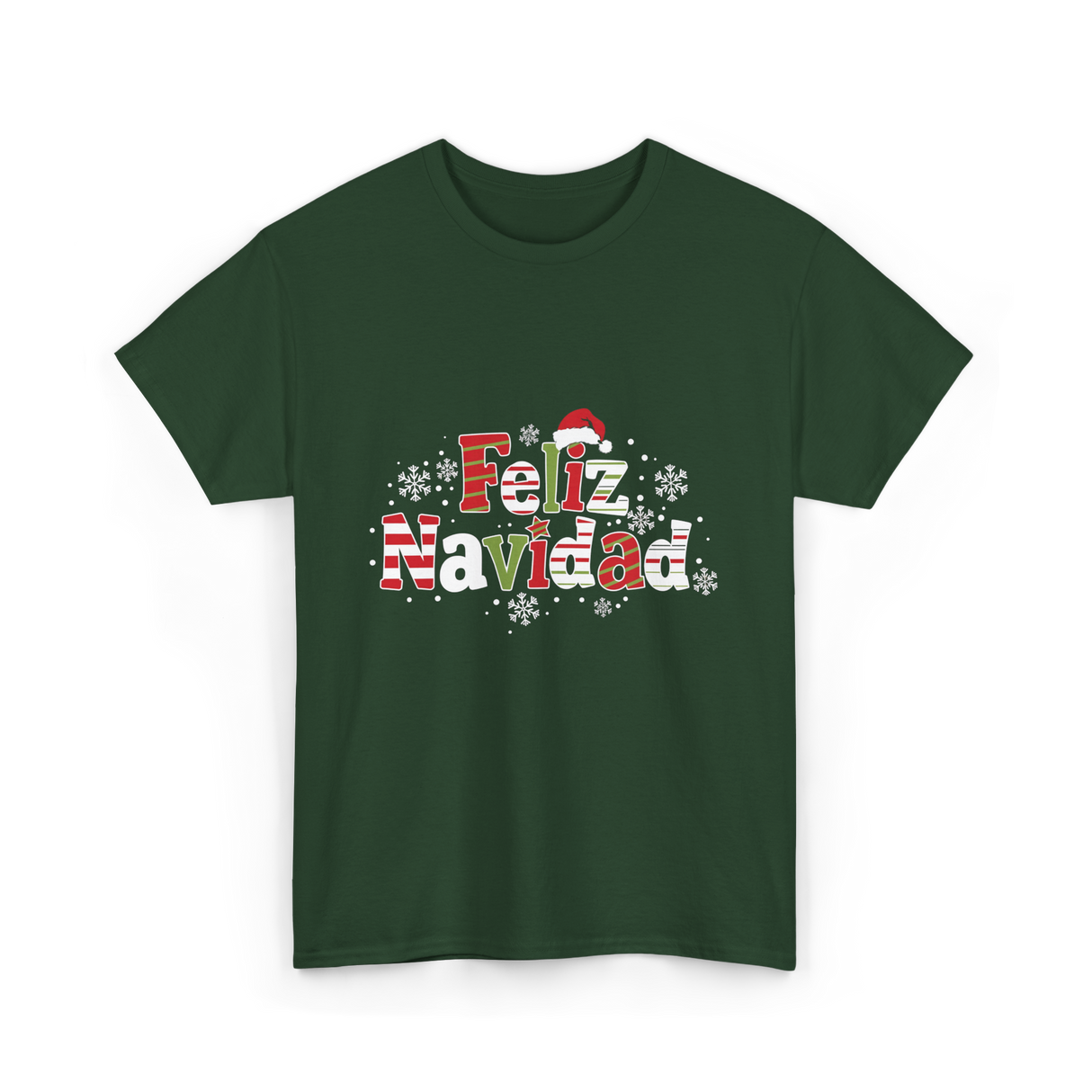 Feliz Navidad Christmas Celebration T-Shirt - Forest Green