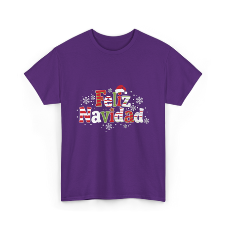 Feliz Navidad Christmas Celebration T-Shirt - Purple