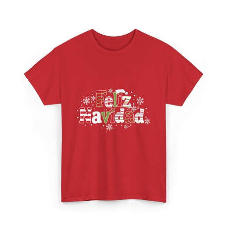 Feliz Navidad Christmas Celebration T-Shirt - Red