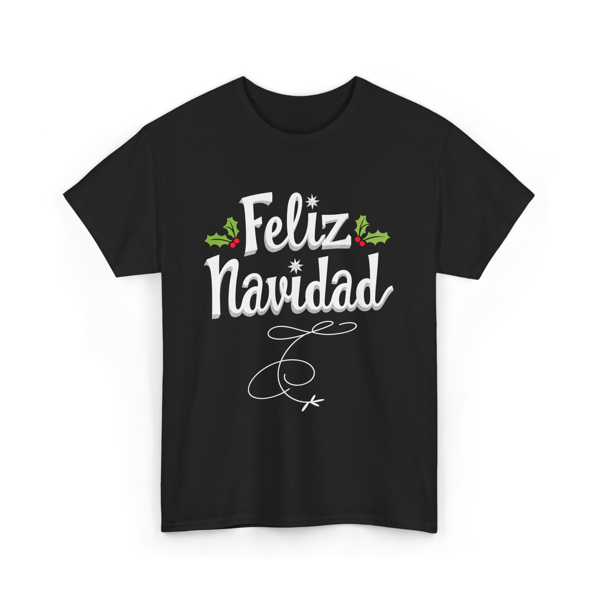 Feliz Navidad Christmas Holiday T-Shirt - Black