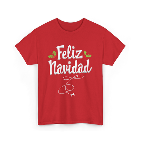 Feliz Navidad Christmas Holiday T-Shirt - Red