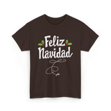 Feliz Navidad Christmas Holiday T-Shirt - Dark Chocolate