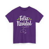 Feliz Navidad Christmas Holiday T-Shirt - Purple