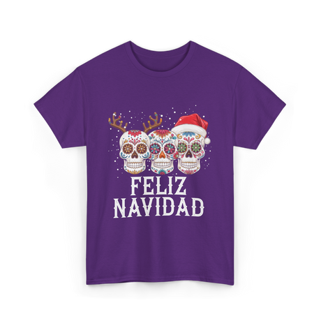 Feliz Navidad Christmas T-Shirt - Purple