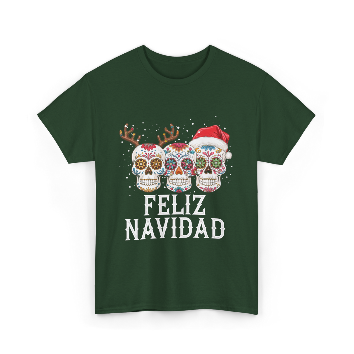 Feliz Navidad Christmas T-Shirt - Forest Green