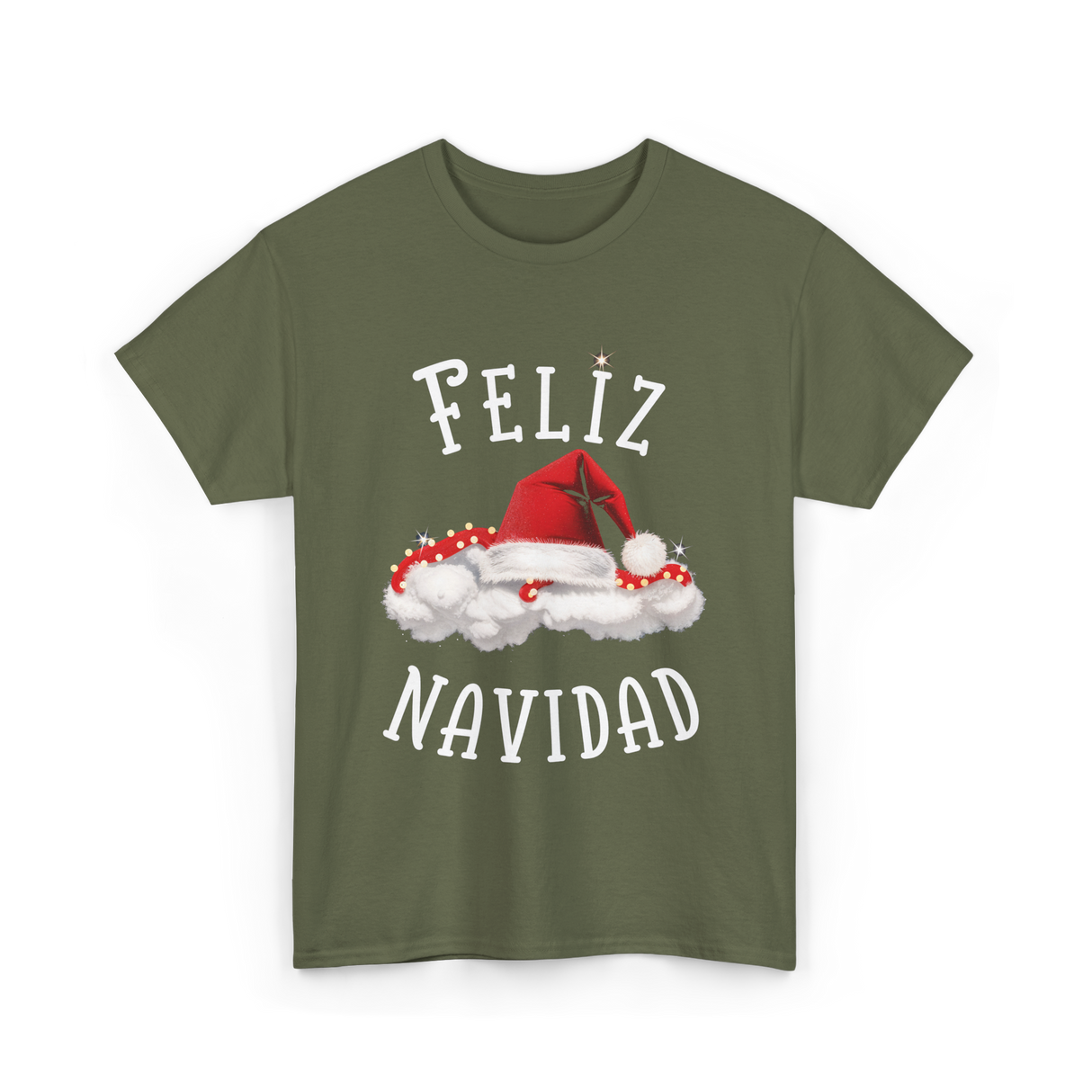 Feliz Navidad Christmas T-Shirt - Military Green