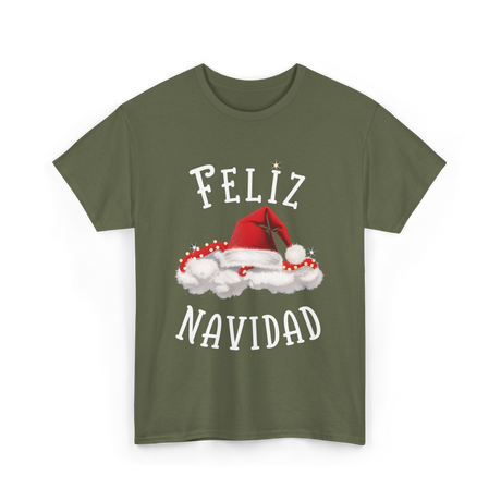 Feliz Navidad Christmas T-Shirt - Military Green