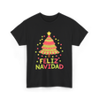 Feliz Navidad Christmas Tree T-Shirt - Black