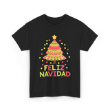 Feliz Navidad Christmas Tree T-Shirt - Black