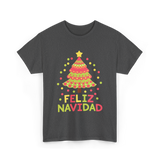 Feliz Navidad Christmas Tree T-Shirt - Dark Heather