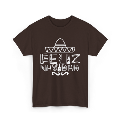 Feliz Navidad Mexican Culture T-Shirt - Dark Chocolate