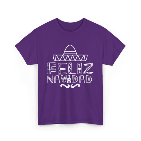 Feliz Navidad Mexican Culture T-Shirt - Purple