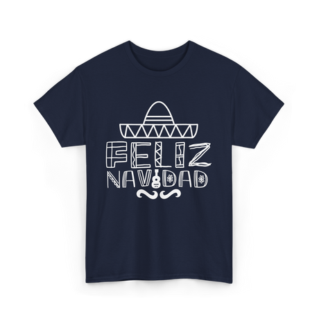 Feliz Navidad Mexican Culture T-Shirt - Navy