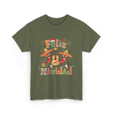 Feliz Navidad Mexican Fiesta T-Shirt - Military Green