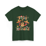 Feliz Navidad Mexican Fiesta T-Shirt - Forest Green