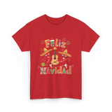 Feliz Navidad Mexican Fiesta T-Shirt - Red