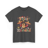 Feliz Navidad Mexican Fiesta T-Shirt - Dark Heather