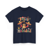 Feliz Navidad Mexican Fiesta T-Shirt - Navy