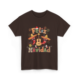 Feliz Navidad Mexican Fiesta T-Shirt - Dark Chocolate