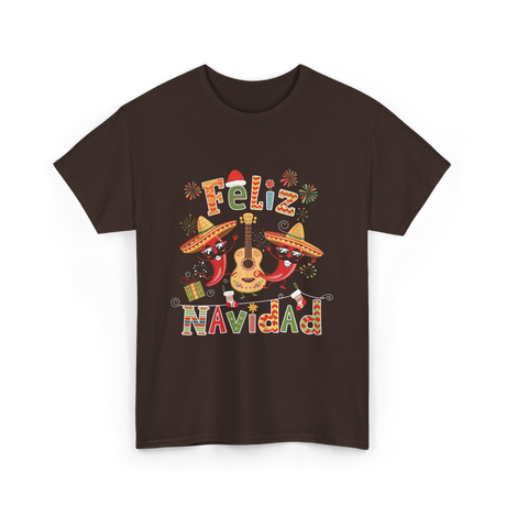 Feliz Navidad Mexican Fiesta T-Shirt - Dark Chocolate