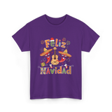 Feliz Navidad Mexican Fiesta T-Shirt - Purple