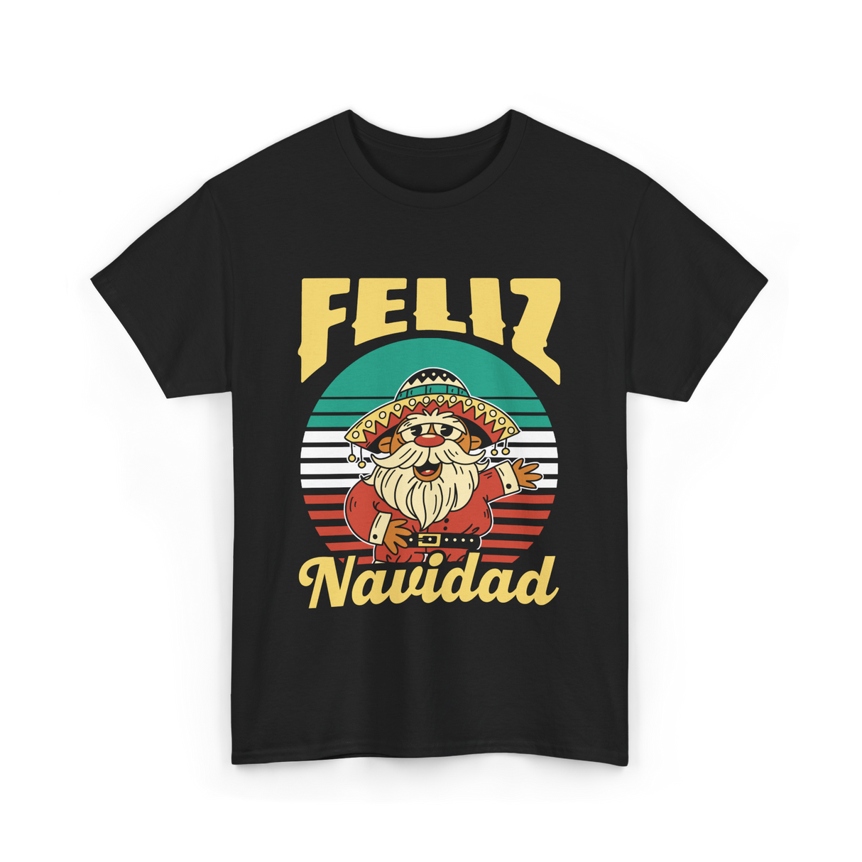 Feliz Navidad Mexico Christmas T-Shirt - Black