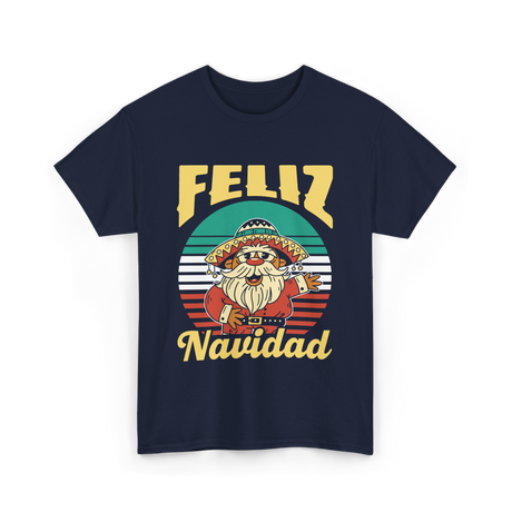 Feliz Navidad Mexico Christmas T-Shirt - Navy