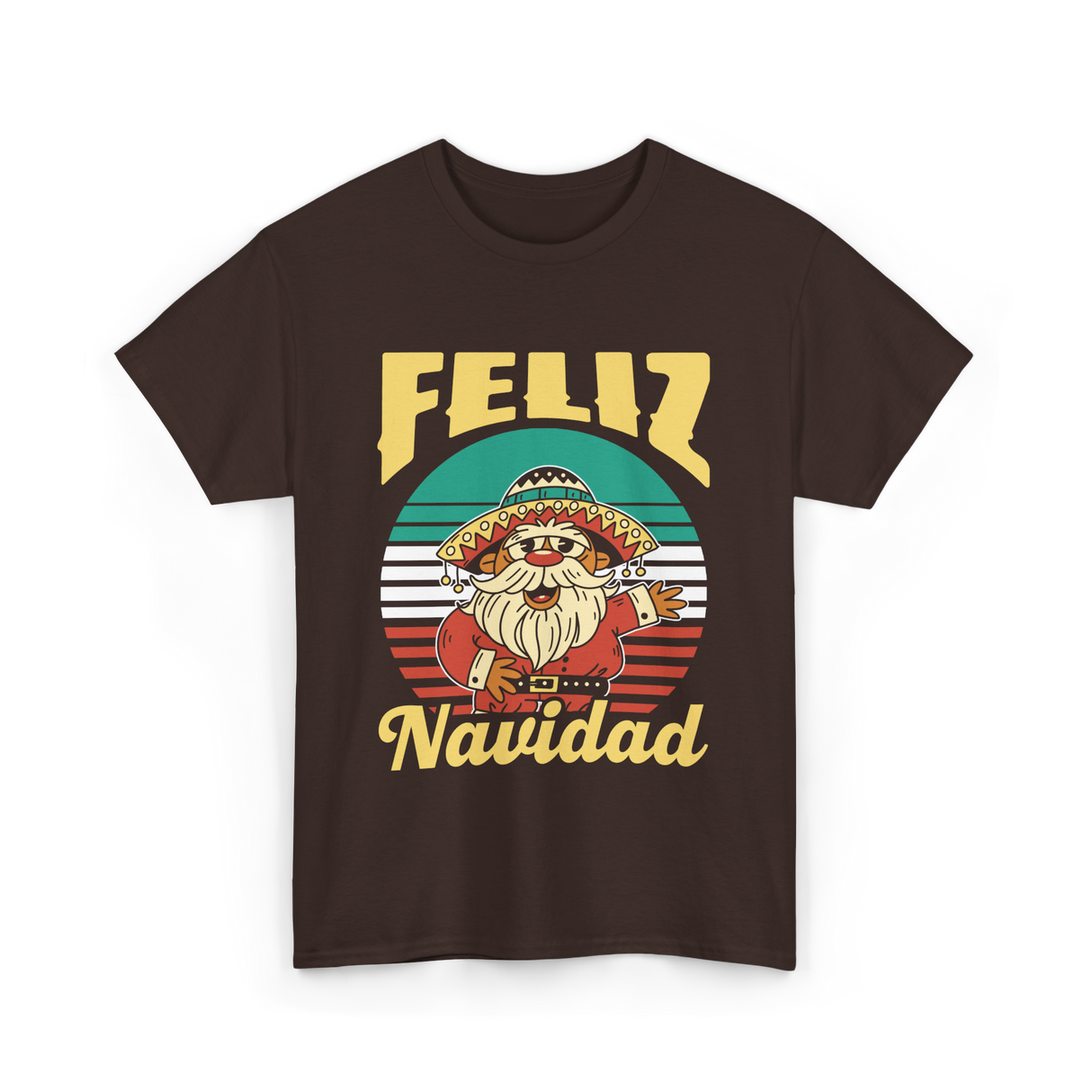 Feliz Navidad Mexico Christmas T-Shirt - Dark Chocolate