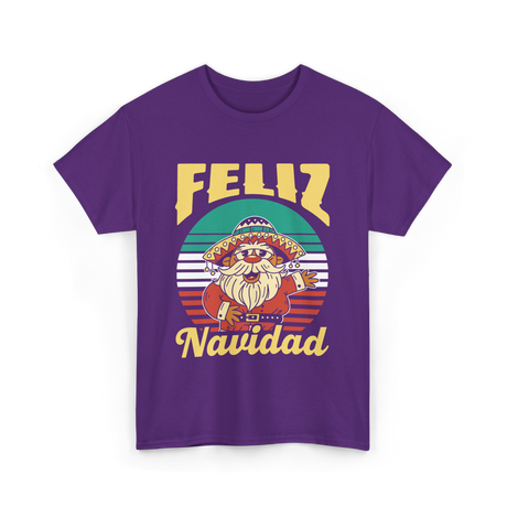 Feliz Navidad Mexico Christmas T-Shirt - Purple