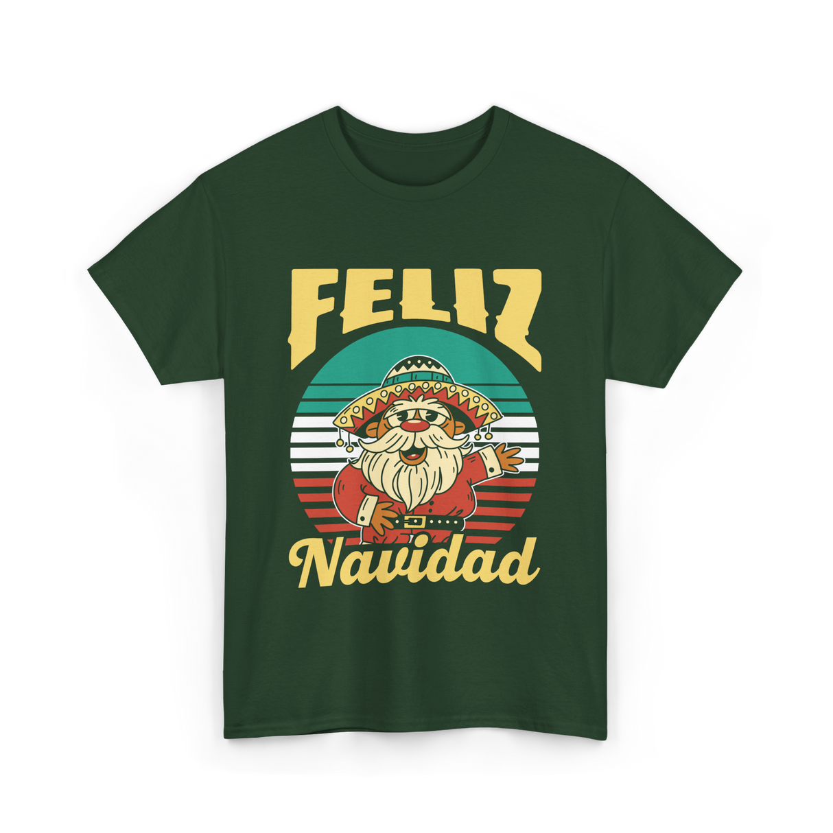 Feliz Navidad Mexico Christmas T-Shirt - Forest Green