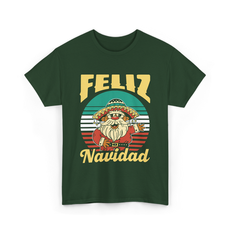 Feliz Navidad Mexico Christmas T-Shirt - Forest Green