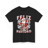 Feliz Navidad Santa Claus T-Shirt - Black