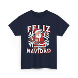 Feliz Navidad Santa Claus T-Shirt - Navy