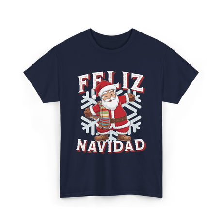 Feliz Navidad Santa Claus T-Shirt - Navy