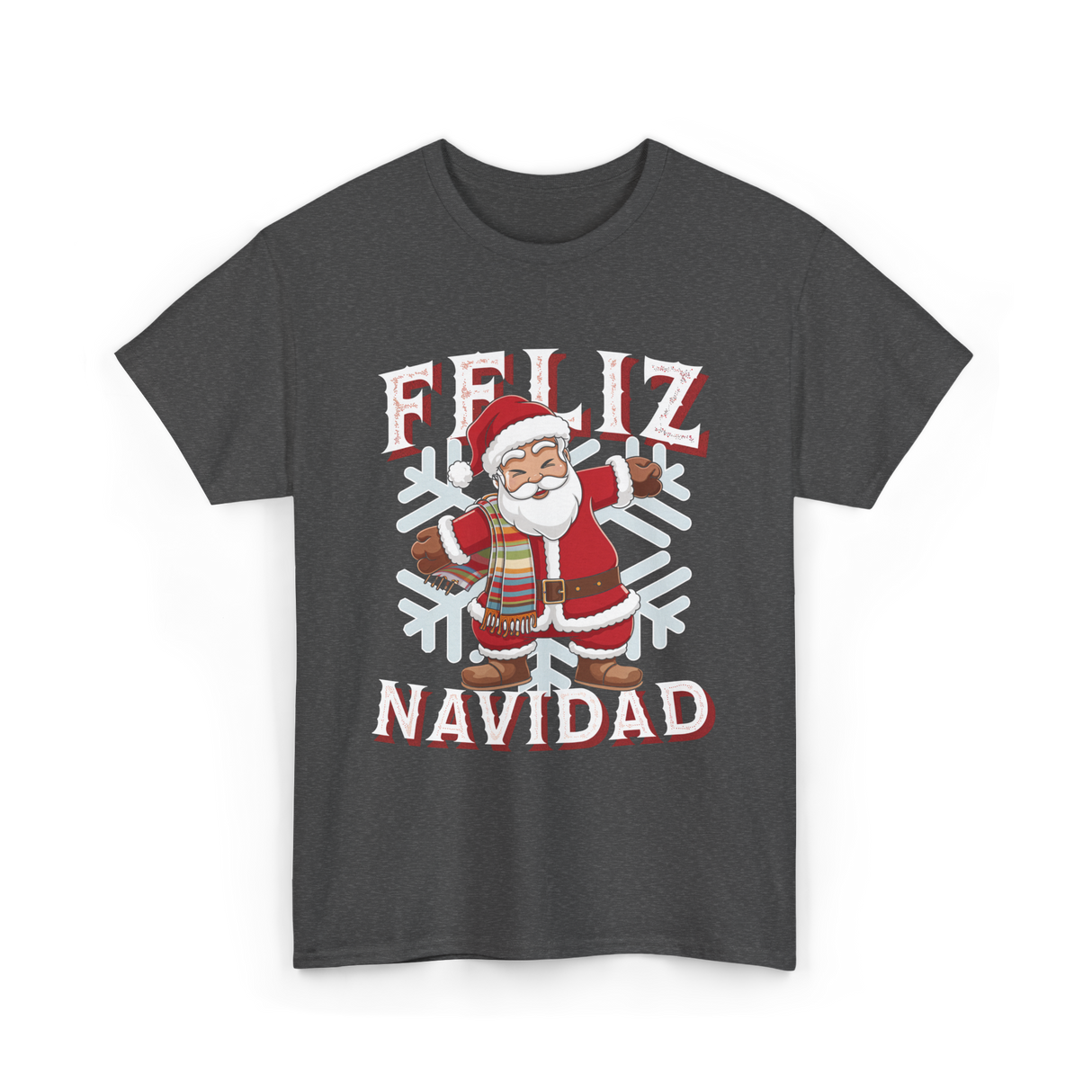 Feliz Navidad Santa Claus T-Shirt - Dark Heather