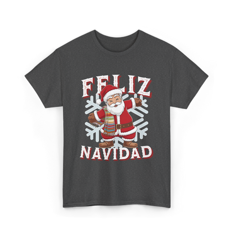 Feliz Navidad Santa Claus T-Shirt - Dark Heather