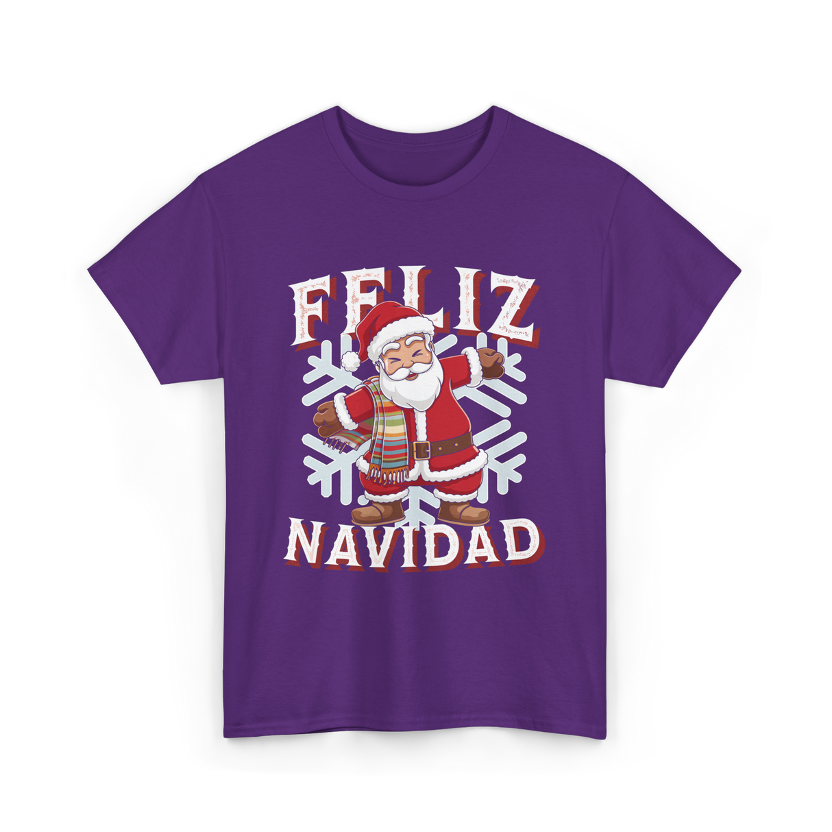 Feliz Navidad Santa Claus T-Shirt - Purple