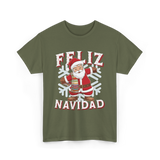 Feliz Navidad Santa Claus T-Shirt - Military Green