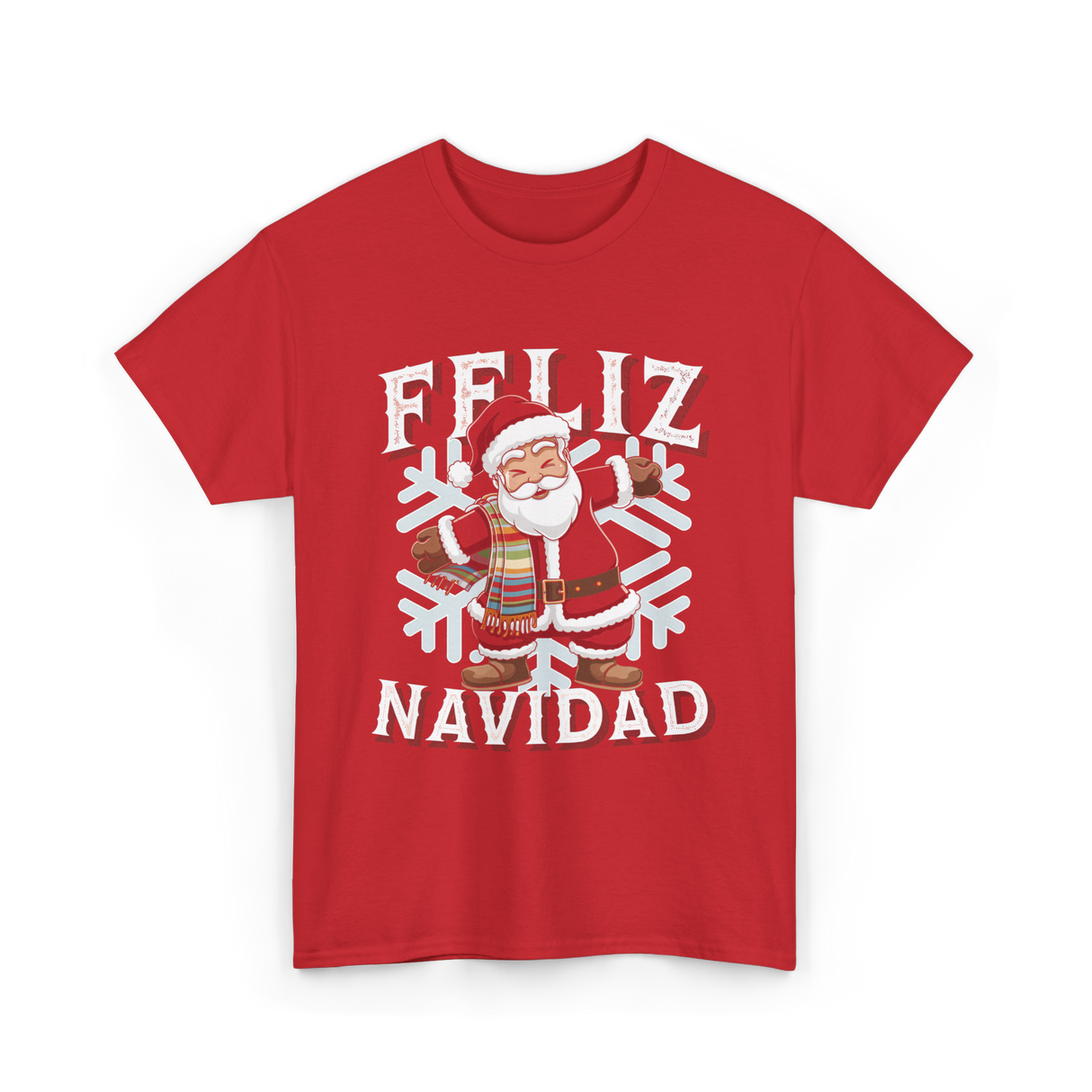 Feliz Navidad Santa Claus T-Shirt - Red