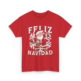 Feliz Navidad Santa Claus T-Shirt - Red