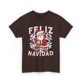 Feliz Navidad Santa Claus T-Shirt - Dark Chocolate