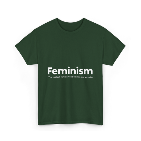 Feminism Definition Strong Women T-Shirt - Forest Green