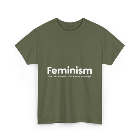 Feminism Definition Strong Women T-Shirt - Military Green